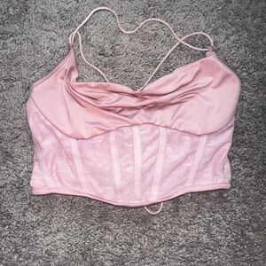 Pink Corset Style Crop Top